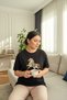 Women's Premium 100% Cotton Horse Embroidered Bead Detailed Design T-Shirt - 4