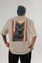 For the Love of Cats 58 Cats Printed Beige Oversize T-Shirt 100% Cotton Unisex Cat Lover Premium Design - 2