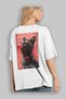For the Love of Cats 59 Cats Printed White Oversize T-Shirt 100% Cotton Unisex Cat Lover Premium Design - 3