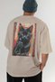 For the Love of Cats 58 Cats Printed Beige Oversize T-Shirt 100% Cotton Unisex Cat Lover Premium Design - 6