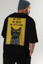 For the Love of Cats 112 Cat Printed Black Oversize T-Shirt 100% Cotton Unisex Cat Lover Premium Design - 8