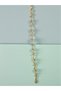 Gold Color Blue Zircon Stone Ivy Leaf Design Steel Bracelet - Tarnish Resistant - 20cm - 4