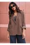 Brown Color Modal Oversize Blazer Jacket - 2
