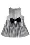 Striped Bow Detail Dress for 2-5 Years Old - Black - 2