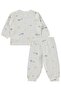 Giraffe and Elephant 6-18 Months Pajama Set - Ecru - 4