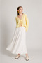 Women's White Voile Fabric Crinkled Long Lined Skirt - 5