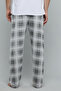 Plaid Lounge Pants with Drawstring Waist - 6