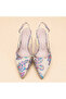 Valley Ethnic Pattern Gold Heel Detailed Glittery Short Shoes - 4