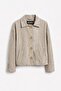 Light Mink Suede Women's Genuine Leather Classic Collar Buttoned Jacket - 3