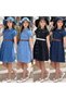 Girl's Pearl Detailed Denim Knotted Midi Dress - Denim Hat - 4-Piece Set with Belt and Bag - Lycra Jean Dress - 4