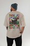 For the Love of Cats 124 Cat Printed Beige Oversize T-Shirt 100% Cotton Unisex Cat Lover Premium Design - 4
