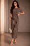 Women's Polka Dot Modal Fabric Side Tie Short Sleeve Maxi Dress - 2