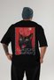 For the Love of Cats 116 Cat Printed Black Oversize T-Shirt 100% Cotton Unisex Cat Lover Premium Design - 2