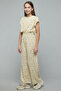 Floral Print Jumpsuit with Crew Neck and Cap Sleeves - 4