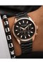 Men's Wristwatch Black Steel Band Rose Gold Case Multifunctional Calendar Steel Bracelet Gift - 5