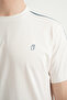 Stripe Agp 4 Men's T-Shirt with Short Sleeves and Stripe Detail, White - 4