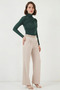Women's Turtleneck Gathered Detail Emerald Green Blouse - 5