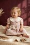 Girl's Powder Vintage Floral Embroidered Dress and Candy Figured Bag Set - Bohemian Style Children's Dress - 3