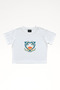 Eazy Dolphins Printed Women's White Crop T-Shirt Crew Neck Short Sleeve Cotton Crop Top - 4