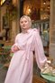 Women's Side Button Detail Waist Tie Dress Pink - 3