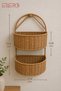 1041 Multi-Purpose Wicker Basket Organizer Wall Shelf Flower Holder Kitchen Organizer 2 Tiers - 3