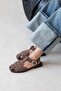 Minota Women's Flat Sole Suede Sandals Brown