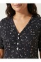 Women's Plus Size Midi Dress Daisy Print V-Neck Short Sleeve Buttoned - 4
