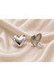 Pair of Silver Color Heart Earrings 3 cm - 2
