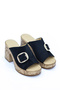 Frm 704 Adjustable Buckle Detailed Thick Heeled Slippers