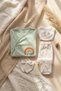 Aura Rainbow 5-Piece Newborn Baby Hospital Discharge Set - 100% Cotton Mint Green Embroidered Bodysuit and Pants - 4