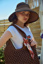 Foldable Beach Hat with Bow - 2