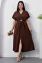 V-Neck Dress with Buckle at the Waist and Tie at the Back Grs4021 - 6