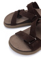 Women's Genuine Leather Brown Suede Flat Slippers - 4