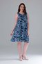 Women's Blue Floral Pattern Standard Size Sleeveless Dress with Matching Pockets, Sizes 42-54 - 6