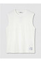New Season White Regular Fit Crew Neck Sleeveless Men's T-Shirt
