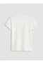 New Season White Crew Neck Printed Women's T-Shirt - 3