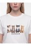 New Season White Printed 100% Cotton Women's T-Shirt - 7