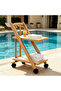 2&3 Tier Z-Shaped Bamboo Serving Cart with Lockable Wheels, Foldable Mobile Side Table, Multipurpose Utility Trolley for Arabic Tea, Restaurant, Hotel & UAE Home Decor - 6