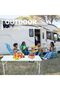 120cm Durable and Portable Folding Table - Adjustable Height, Non-Slip Feet, Waterproof, Easy to Clean - 136kg Capacity - For Indoors, Outdoors, Camping, Picnics - White