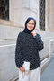 Women's Polka Dot Tulle Detail Blouse Black - 7