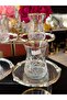 12 Piece Silver Color Metal Plated Tea Cup Set for 6 People - 8
