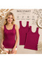Women's 100% Cotton Jacquard Soft Fabric Thick Strap 2-Piece Tank Top