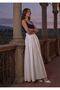 Women's Ecru Zippered Satin Mevlana Skirt High Waist Long Flared Skirt - 2