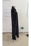 Women's Long Sleeve Collared Front Buttoned Wide Cut Detailed Long Dress - 5