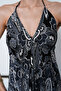 Long Oversized Dress with Halter Neck Detail and Backless Slit - 8