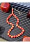 Airplane Glass Rosary – Gold Leaf Globe Cut, Red Color