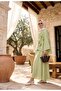 Flywheel Detailed Skirt Set |   Comfortable Fit Hijab Set-Green - 2