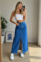 تنورة جينز نسائية من FancyandFun بفتحة أمامية - 5