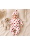 Hearted Newborn Baby Set 3-Piece Set 100% Cotton Baby Girl Top and Bottom Set with Hat 0-3 Months / 3-6 Months - 2