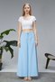 Yellow Wide Leg Palazzo Trousers Crepe Fabric Elastic Waist Comfortable Cut Women's - 3